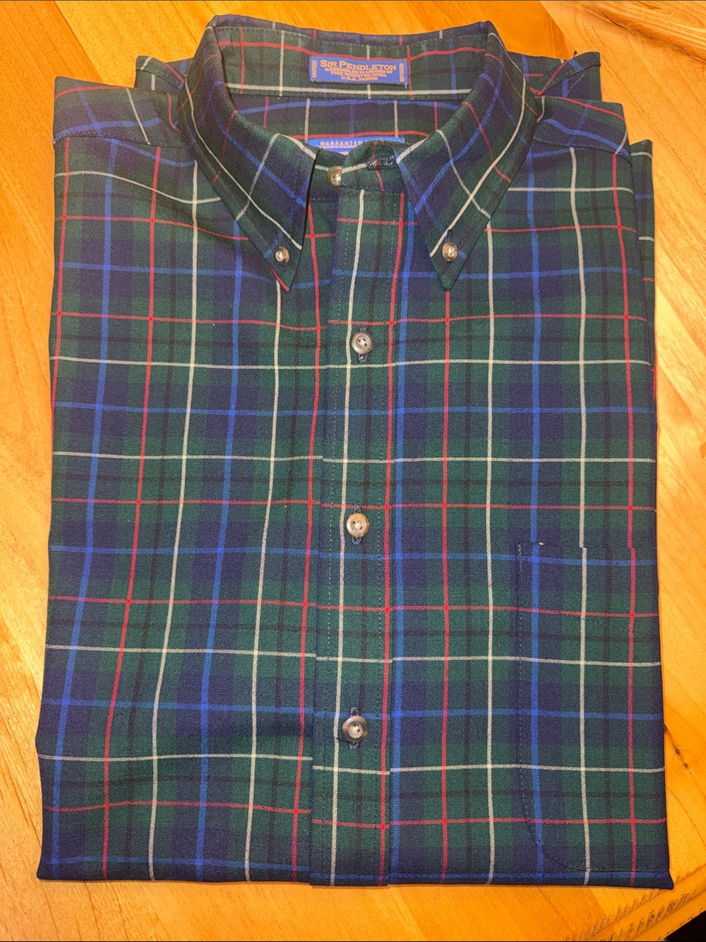 Pendleton Men's Green Plaid Button-Down Shirt